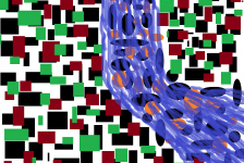 vierecke mit fluss auf runden steinen